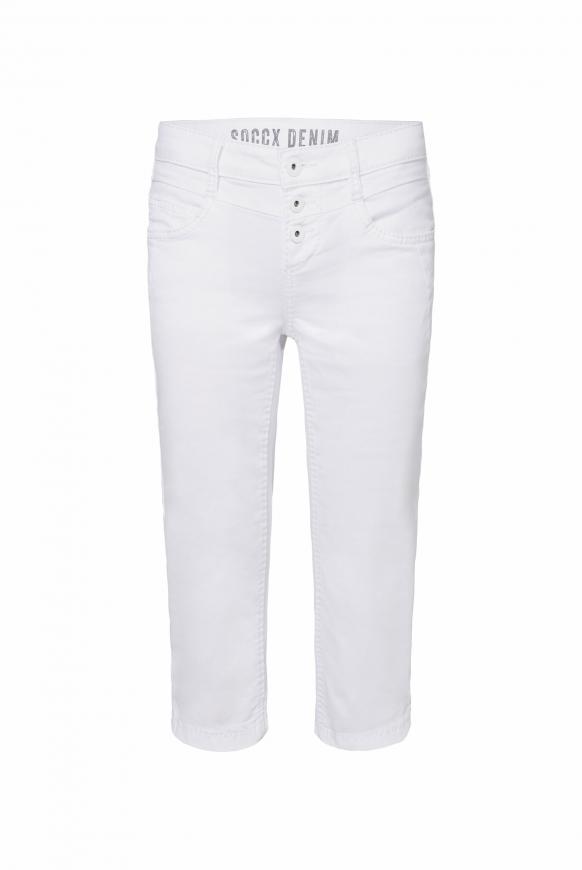 Coloured Capri Jeans LY:IA mit Knopfleiste opticwhite
