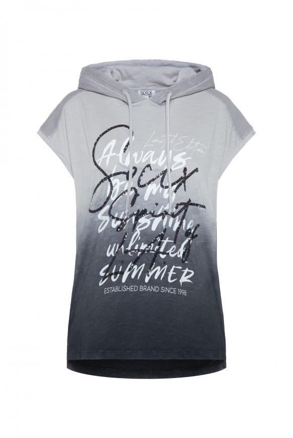 Dip-Dye-Shirt mit Meshkapuze berlin grey