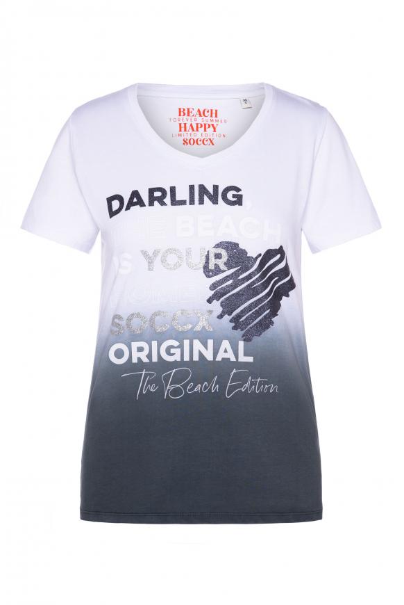 Dip Dye T-Shirt mit Label Print black