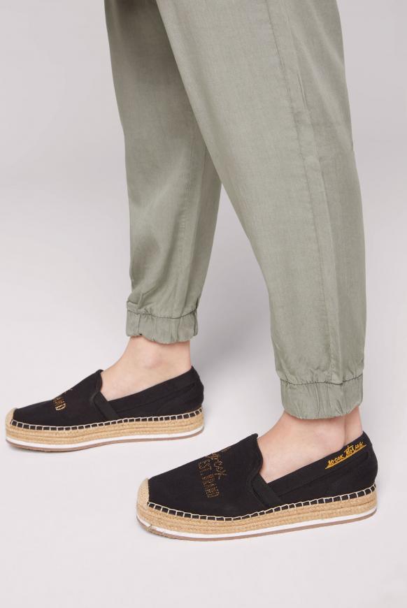Espadrille mit Plateau-Sohle und Logo black