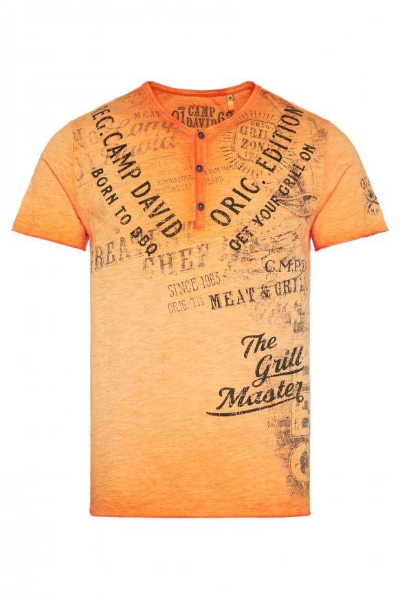 Henley-Shirt mit BBQ Artwork tangerine