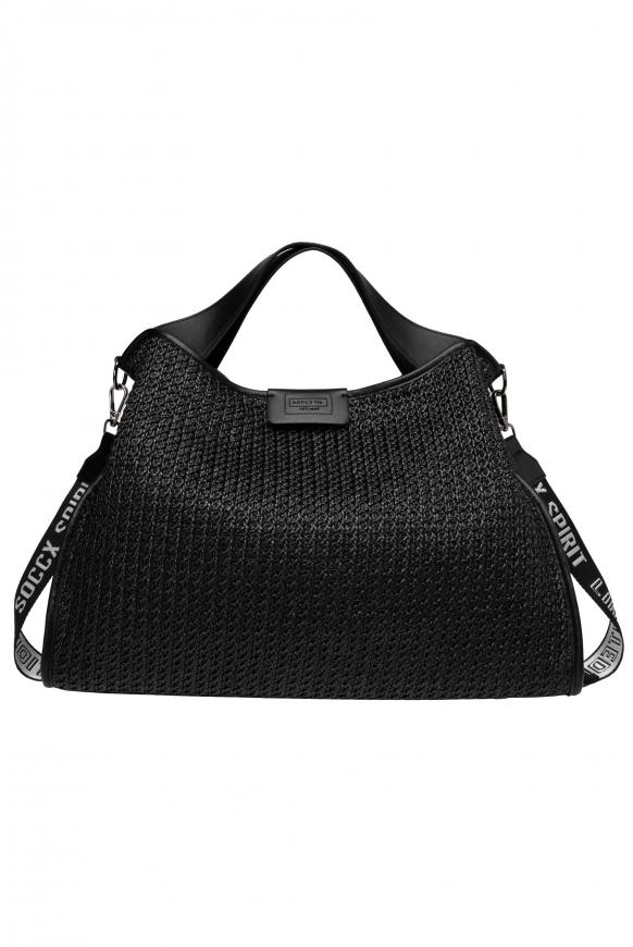 Hobo Bag mit Knit-Struktur black