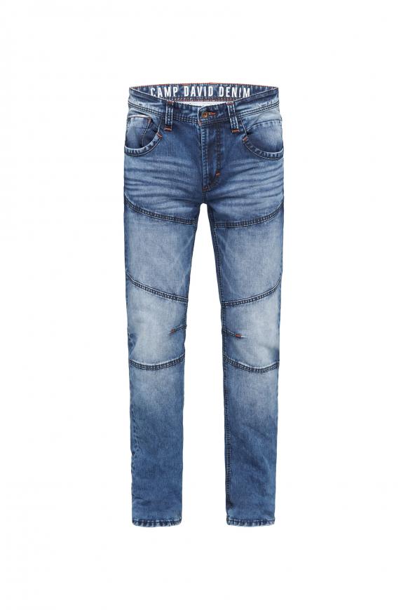 Jeans HE:RY mit Teilungsnähten blue used jogg