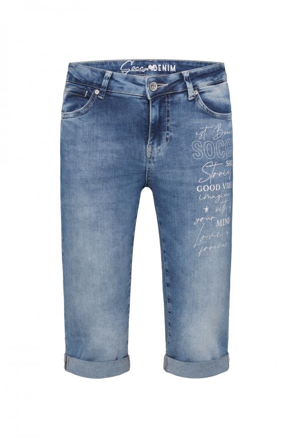 Jeans Shorts RO:MY mit Artwork blue vintage
