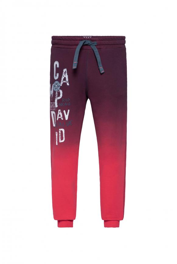 Jogginghose mit Artwork und Farbverlauf red sun / reef blue