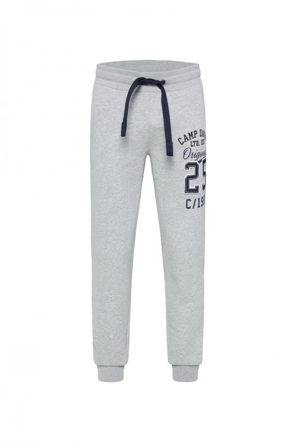 Jogginghose mit Retro-Artwork grey melange
