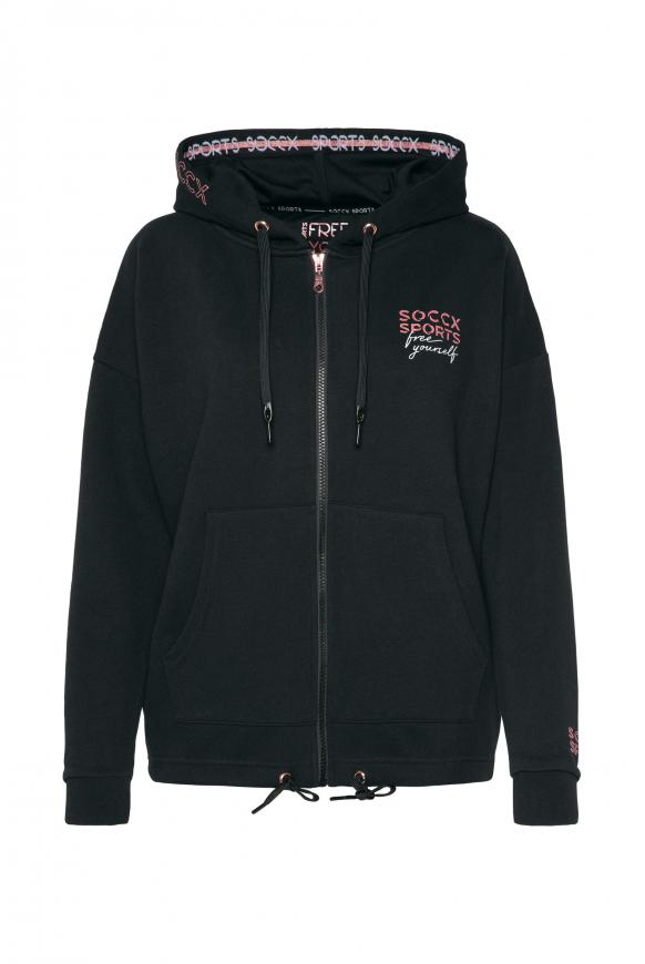 Kapuzenjacke mit Rücken-Print black