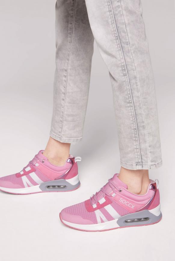 Keil-Sneaker im Strick-Design pink blush