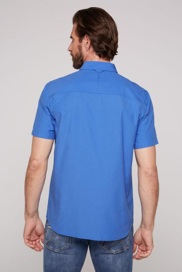 Kurzarmhemd mit Logo Print und Stickereien true blue