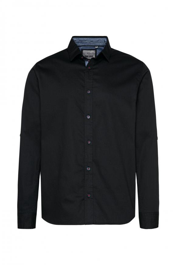Langarmhemd mit Strukturstreifen black