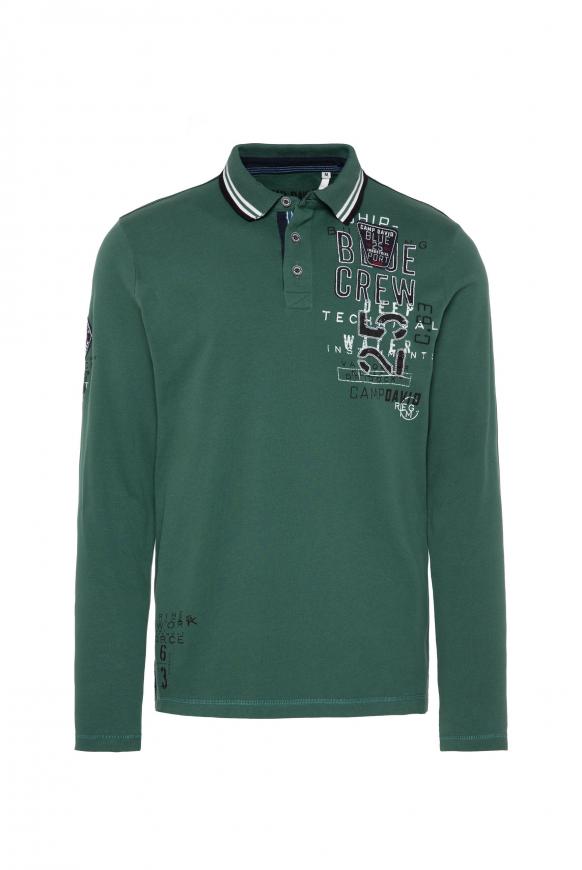Langarmpolo mit Rücken-Artwork dark green