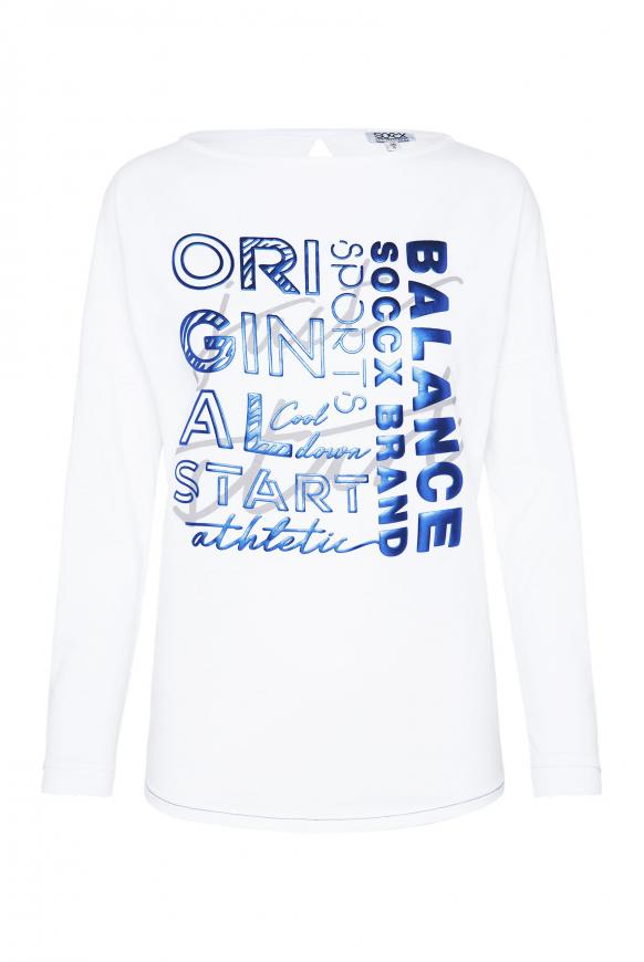 Langarmshirt mit Metallic Rubber Print opticwhite
