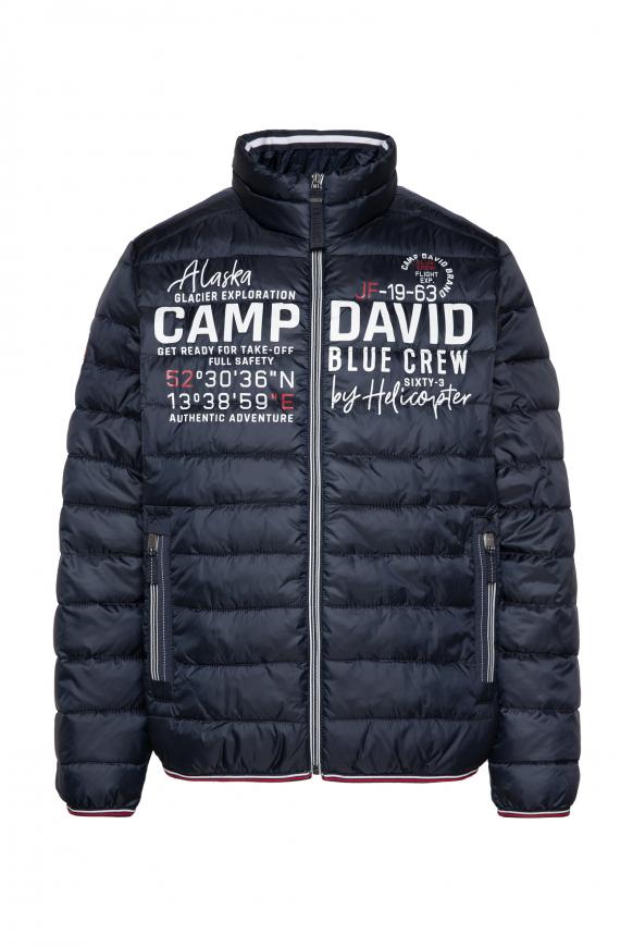 Leichte Steppjacke mit Logo Prints und Tapes blue navy