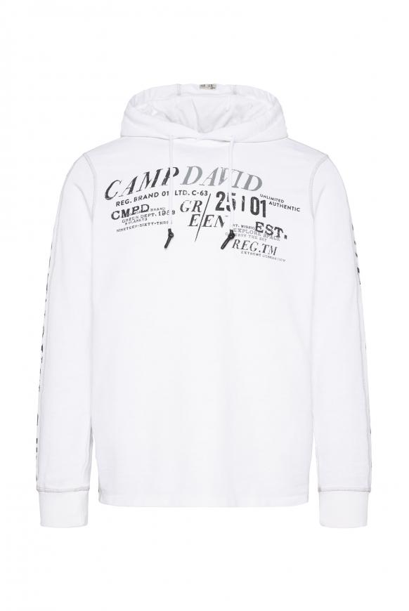 Leichter Hoodie mit vielen Logo Prints opticwhite