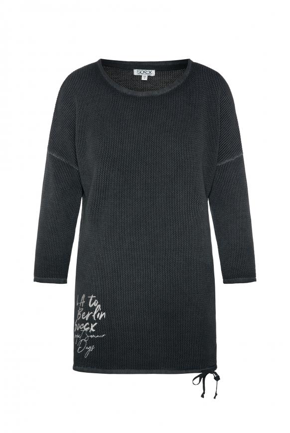 Mesh-Pullover mit Rücken-Artwork black