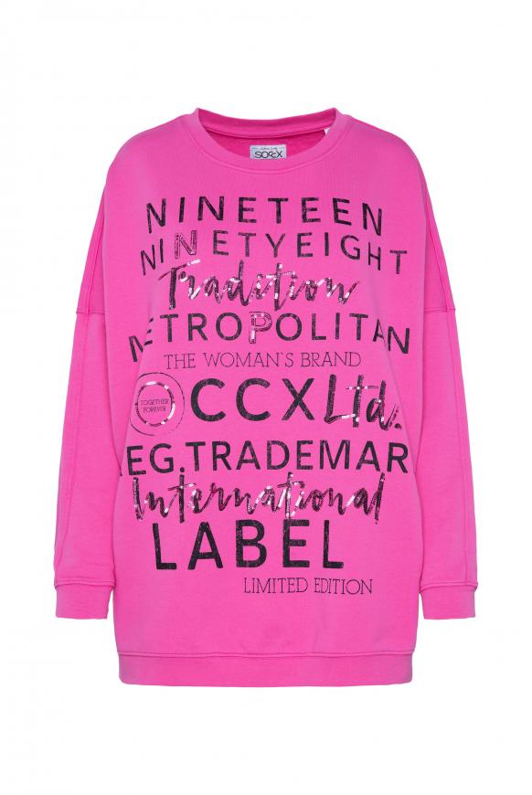 Oversized Sweatshirt mit Pailletten-Wording