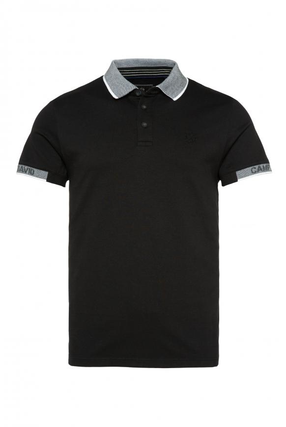 Pikee-Polo mit Two-Tone-Details black
