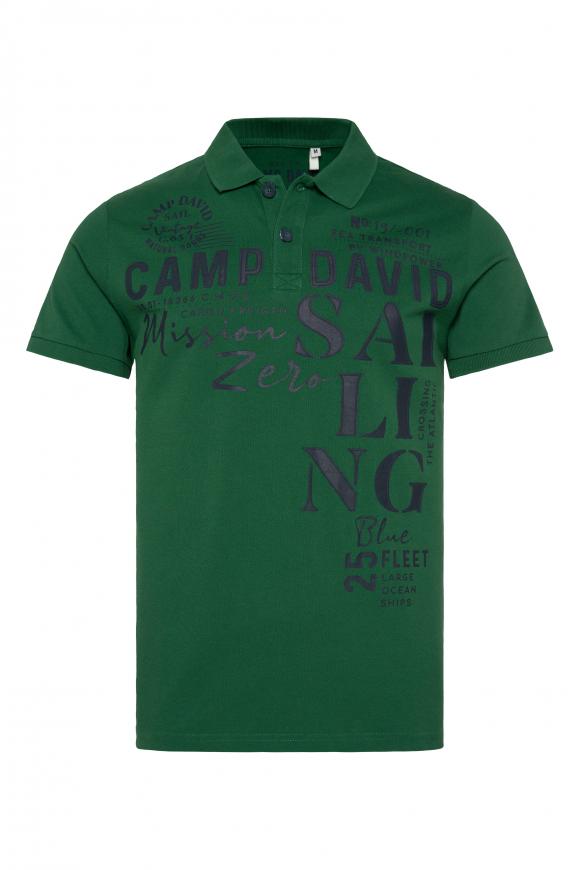Pikee-Poloshirt mit Sailing Print raw green