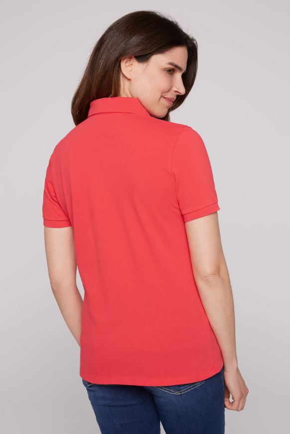 Poloshirt aus Pikee mit Glitter Print skipper red