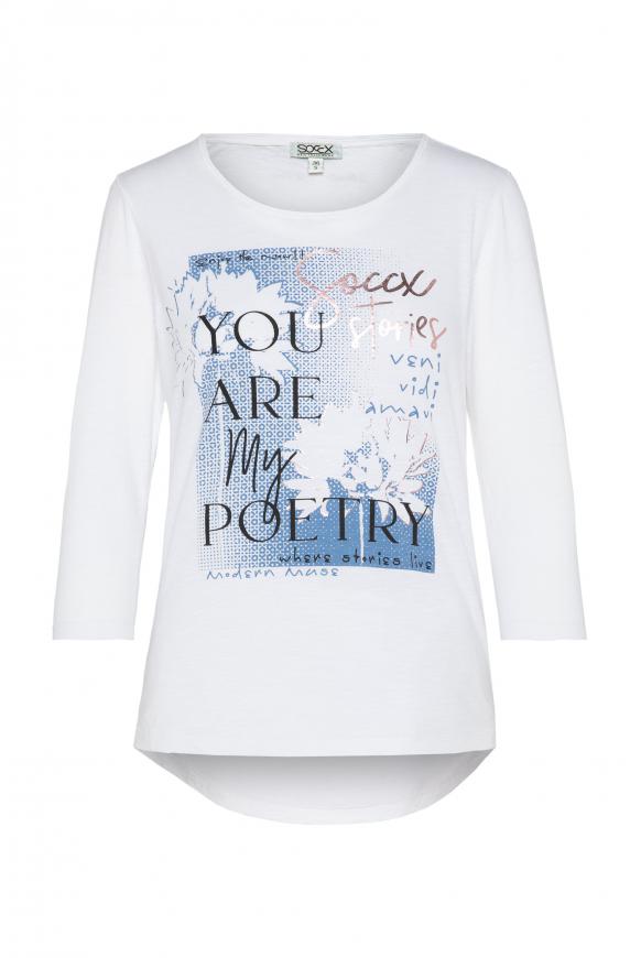 Rundhalsshirt mit Pailletten-Artwork opticwhite