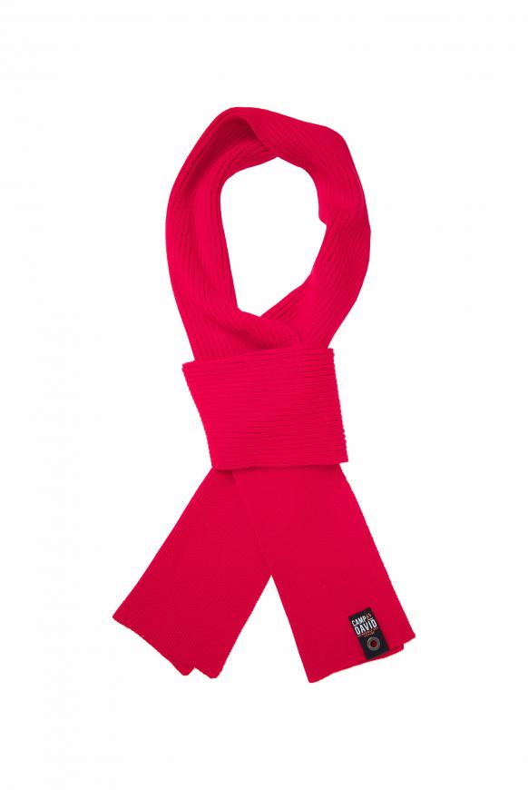Schal in Rippstrick mit Label Patch mission red