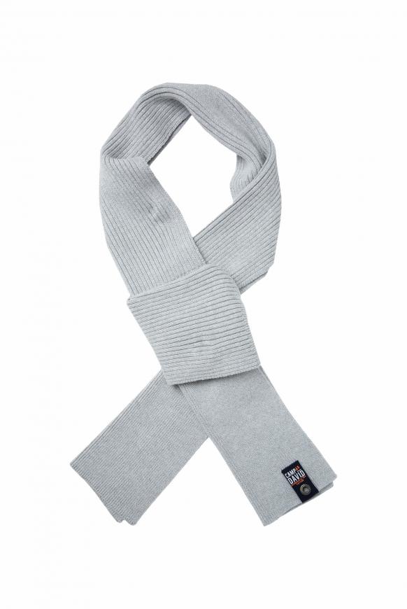 Schal in Rippstrick mit Label Patch white melange