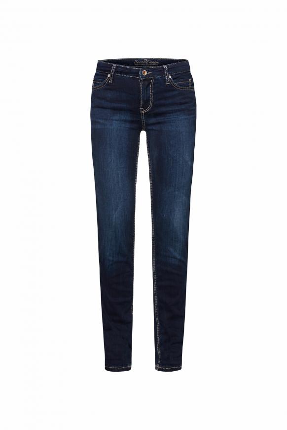 Slim Fit Jeans HE:DI mit Kontrastnähten dark blue