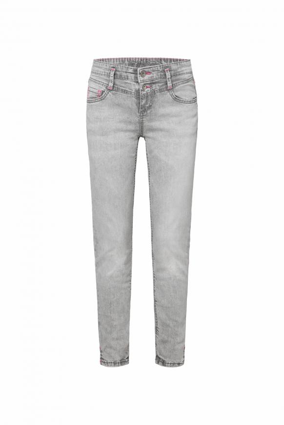 Slim Fit Jeans KI:RY mit Kontrastnähten grey used