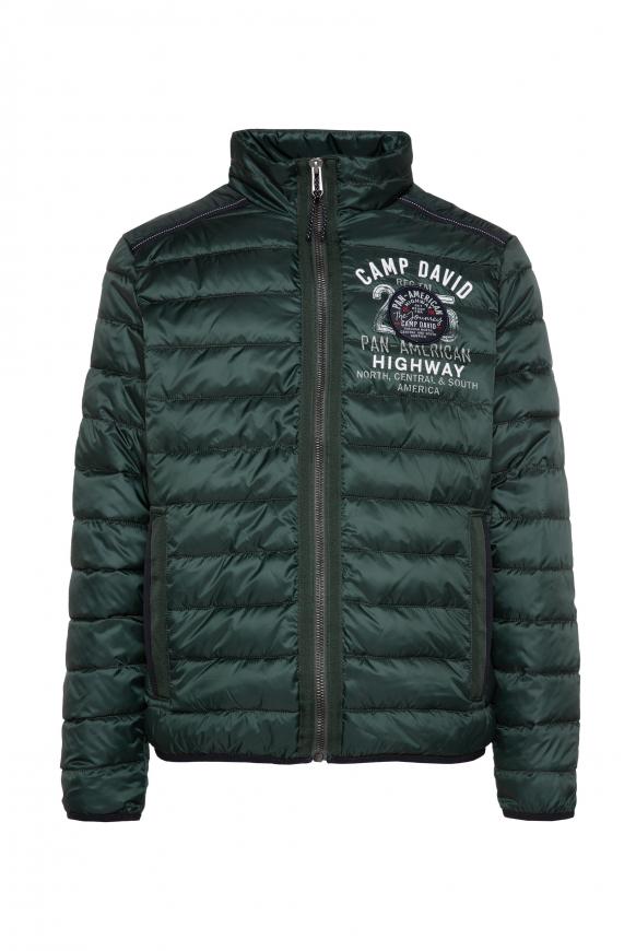 Steppjacke mit Rücken-Artwork kale green