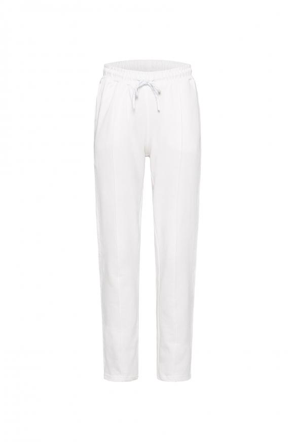 Sweathose mit Biese und Logo Print ivory