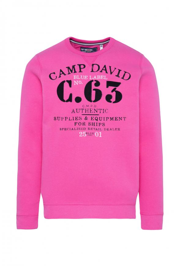 Sweatshirt mit Label-Applikationen new pink