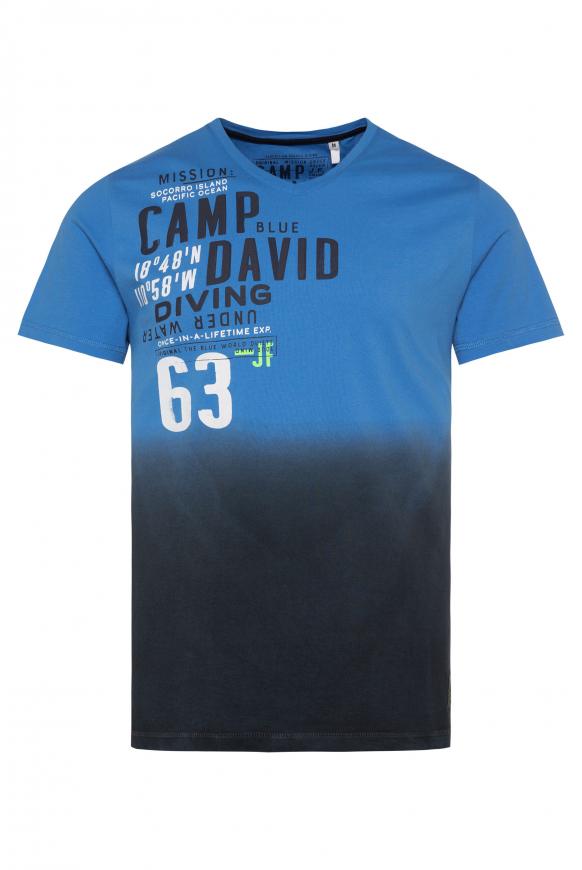 T-Shirt Dip Dye mit Rücken-Print blue navy