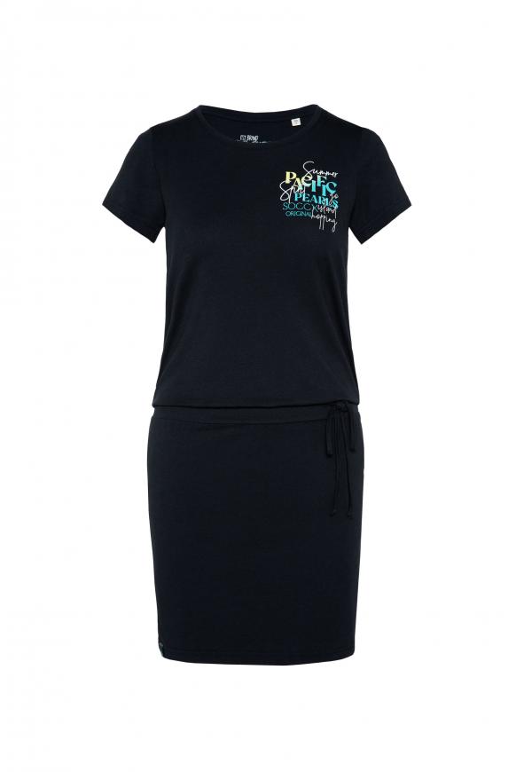 T-Shirt-Kleid mit geripptem Taillenbund pacific navy