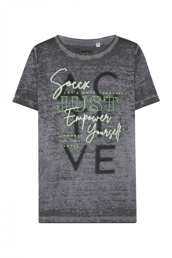 T-Shirt mit Ausbrenner-Effekten washed black