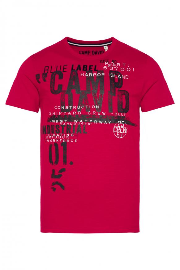 T-Shirt mit großen Logo Rubber Prints bright red