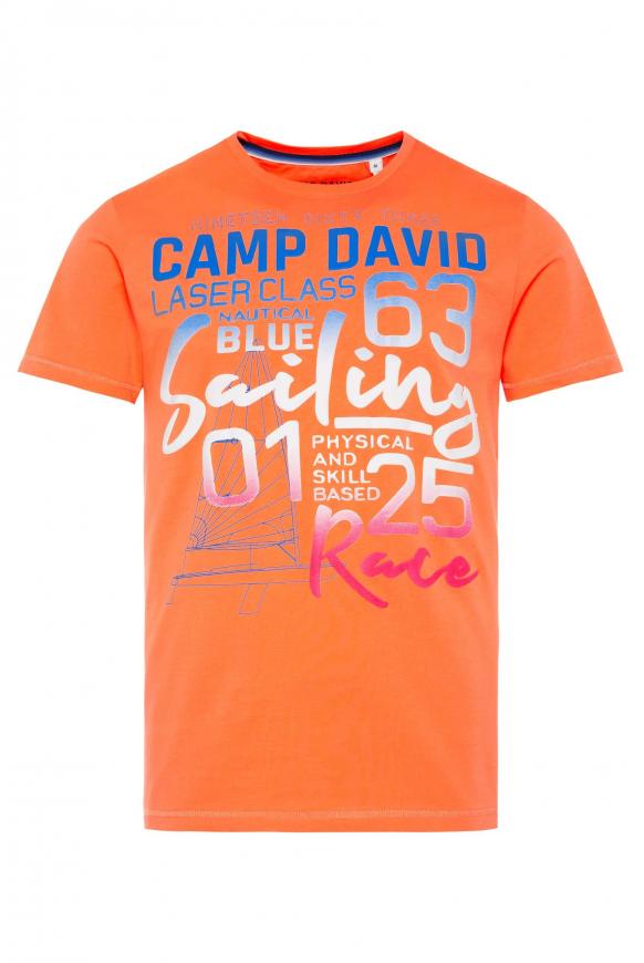 T-Shirt mit Puff Print mit Farbverlauf blaze orange