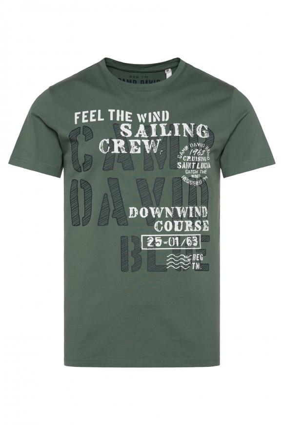 T-Shirt mit Sailing Print grey green