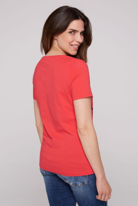 T-Shirt mit U-Boot-Ausschnitt skipper red