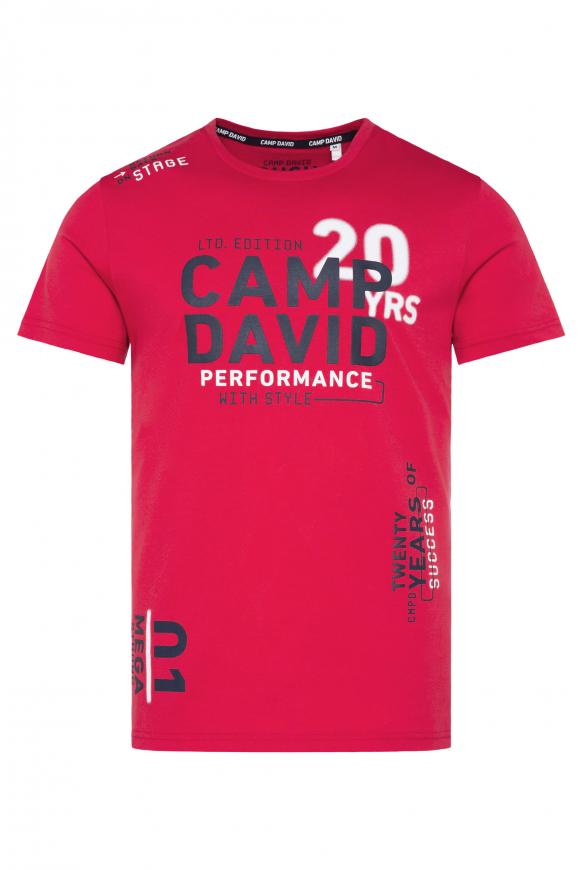 T-Shirt mit vielen Logo Prints royal red