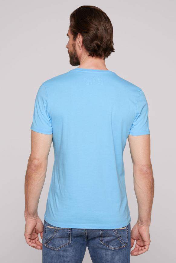 T-Shirt Rundhals mit Yacht Print aqua