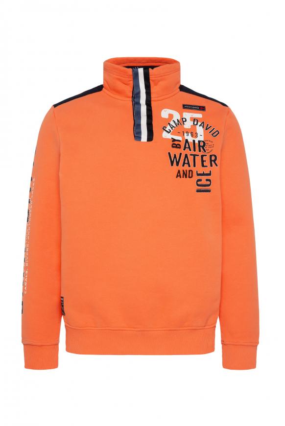 Troyer-Sweatshirt mit Tapes und Artworks mission orange