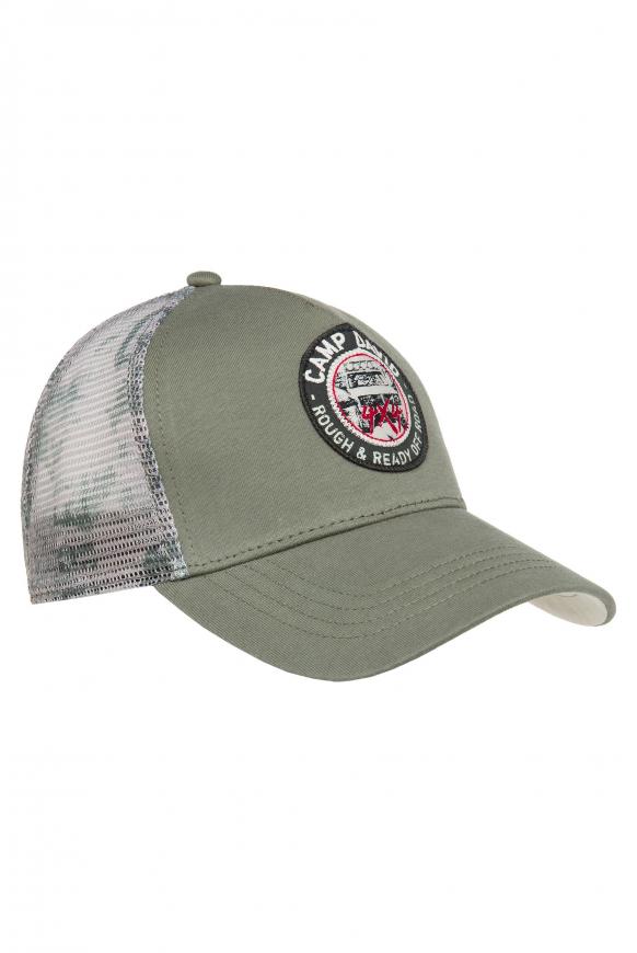 Trucker Cap mit bedrucktem Mesh khaki