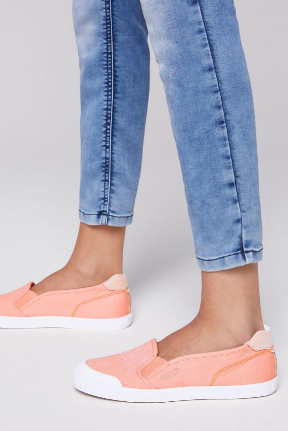Veganer Canvas-Ballerina mit Print peachy glow