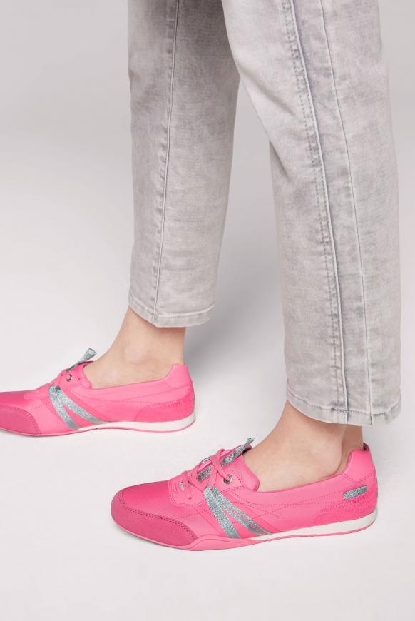 Veganer Sneaker-Ballerina mit Glitzer-Details beach pink