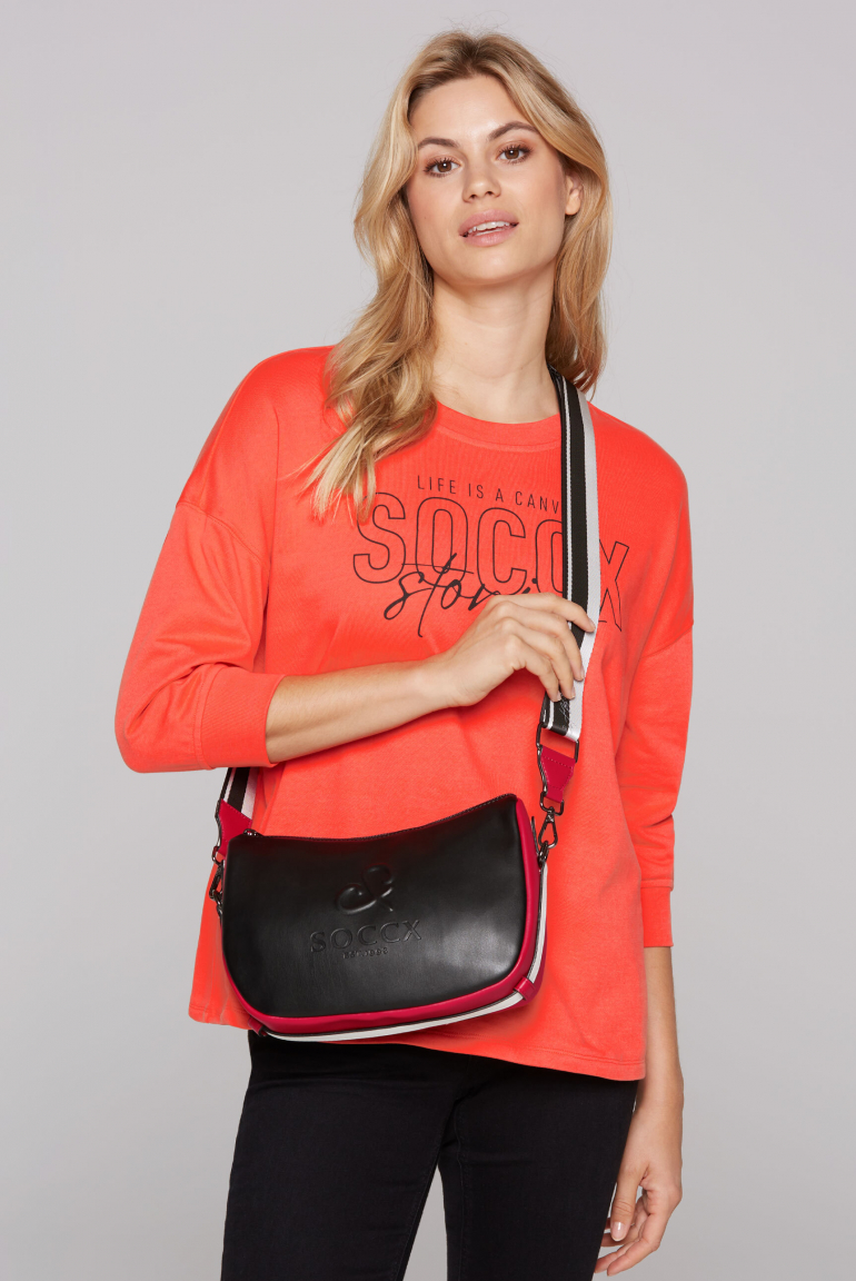 Crossbody Bag im Colour-Design mit modischem Gurt black