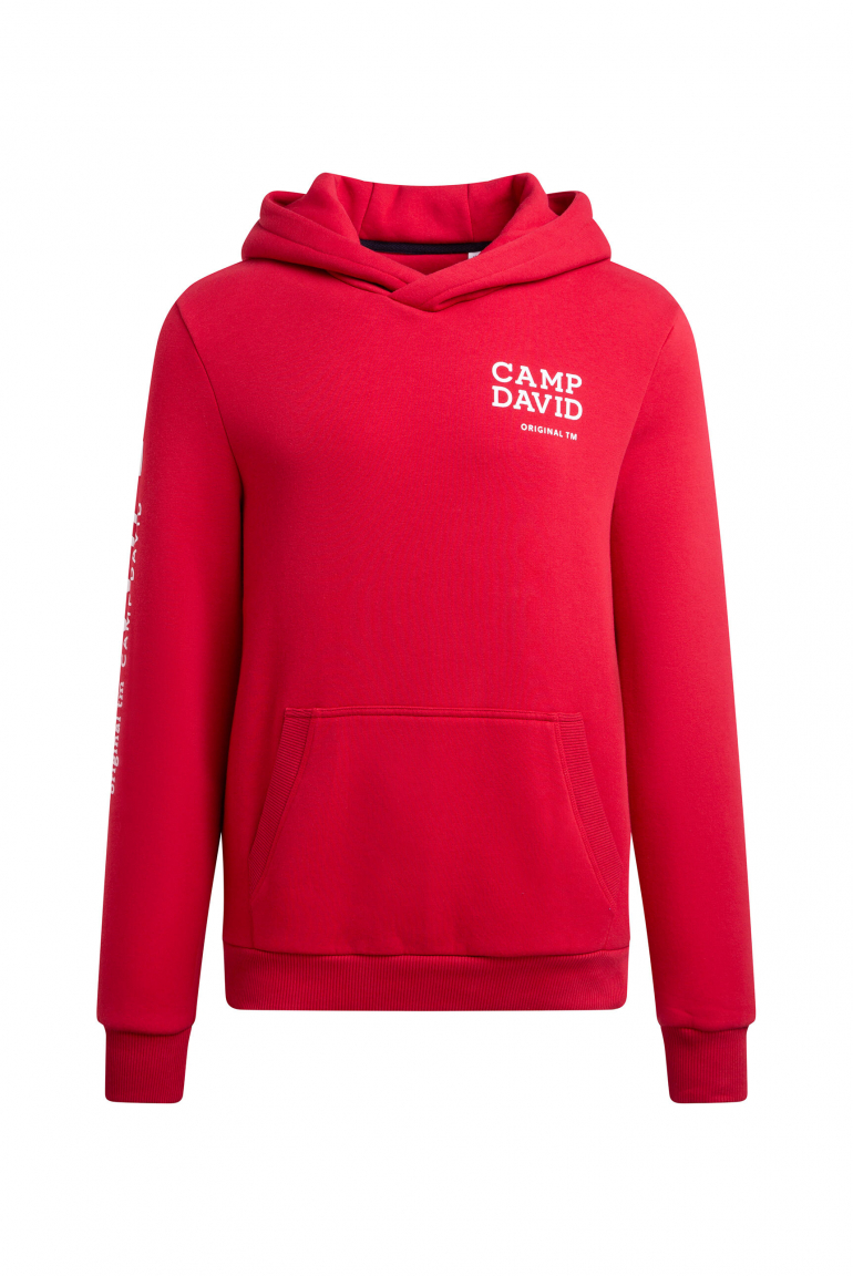 Hoodie mit Rubber Prints classic red