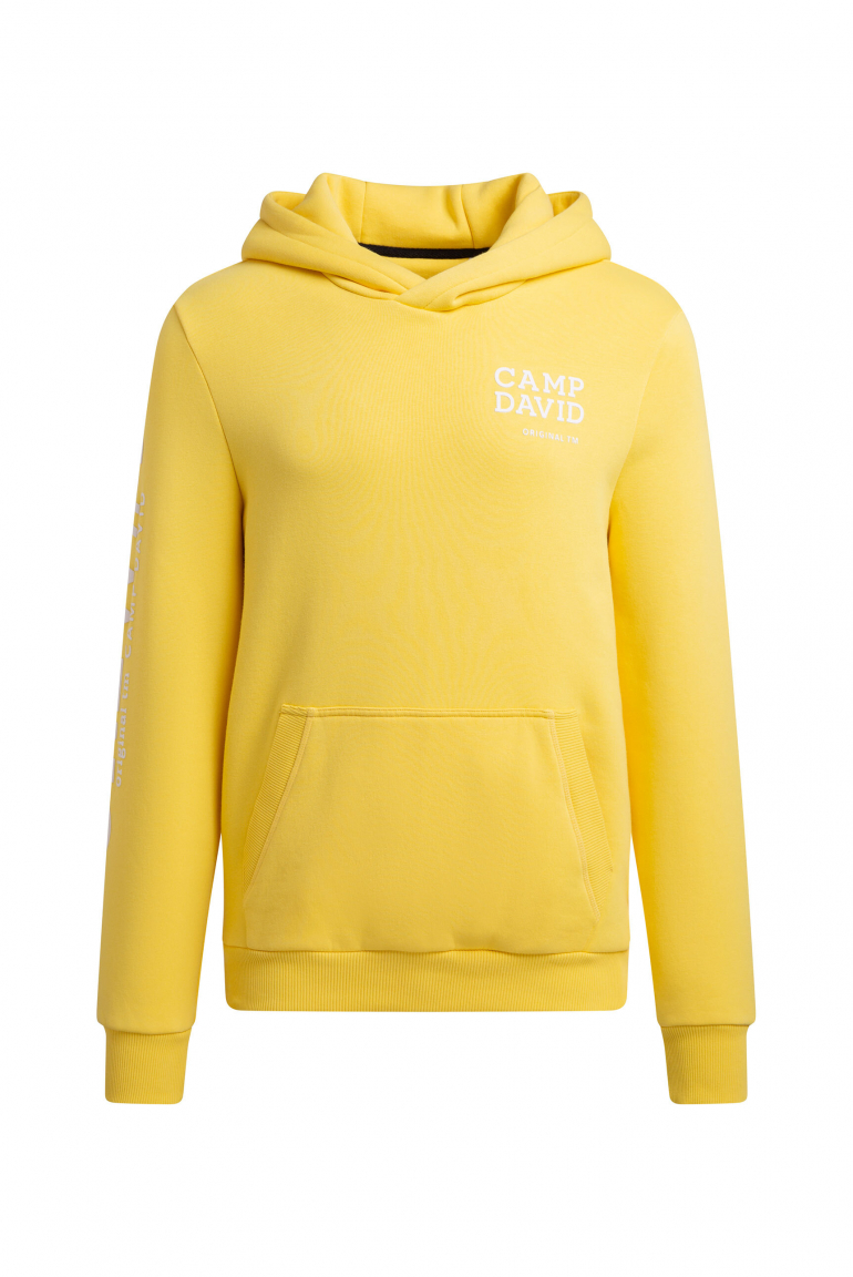 Hoodie mit Rubber Prints industrial yellow