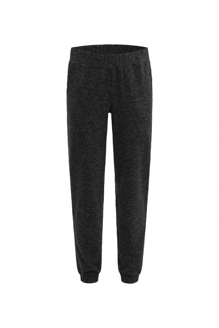 Jogpants aus Flauschstrick black melange