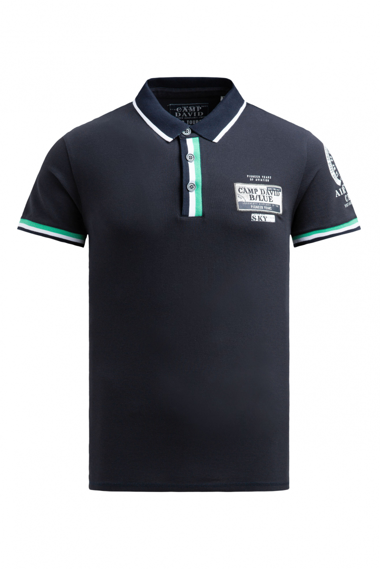 Pikee-Polo mit Prints und Patches
