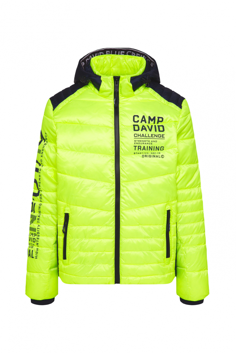 Steppjacke mit Colour-Details neon yellow